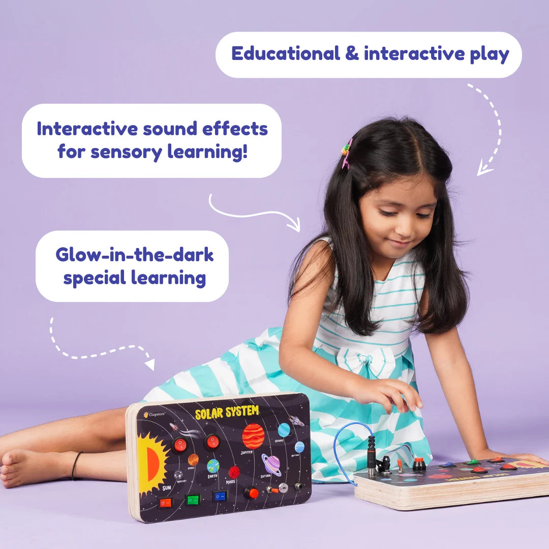 Galaxy Explorer Montessori Busy Board V3 - Rechargeable with Audio Features