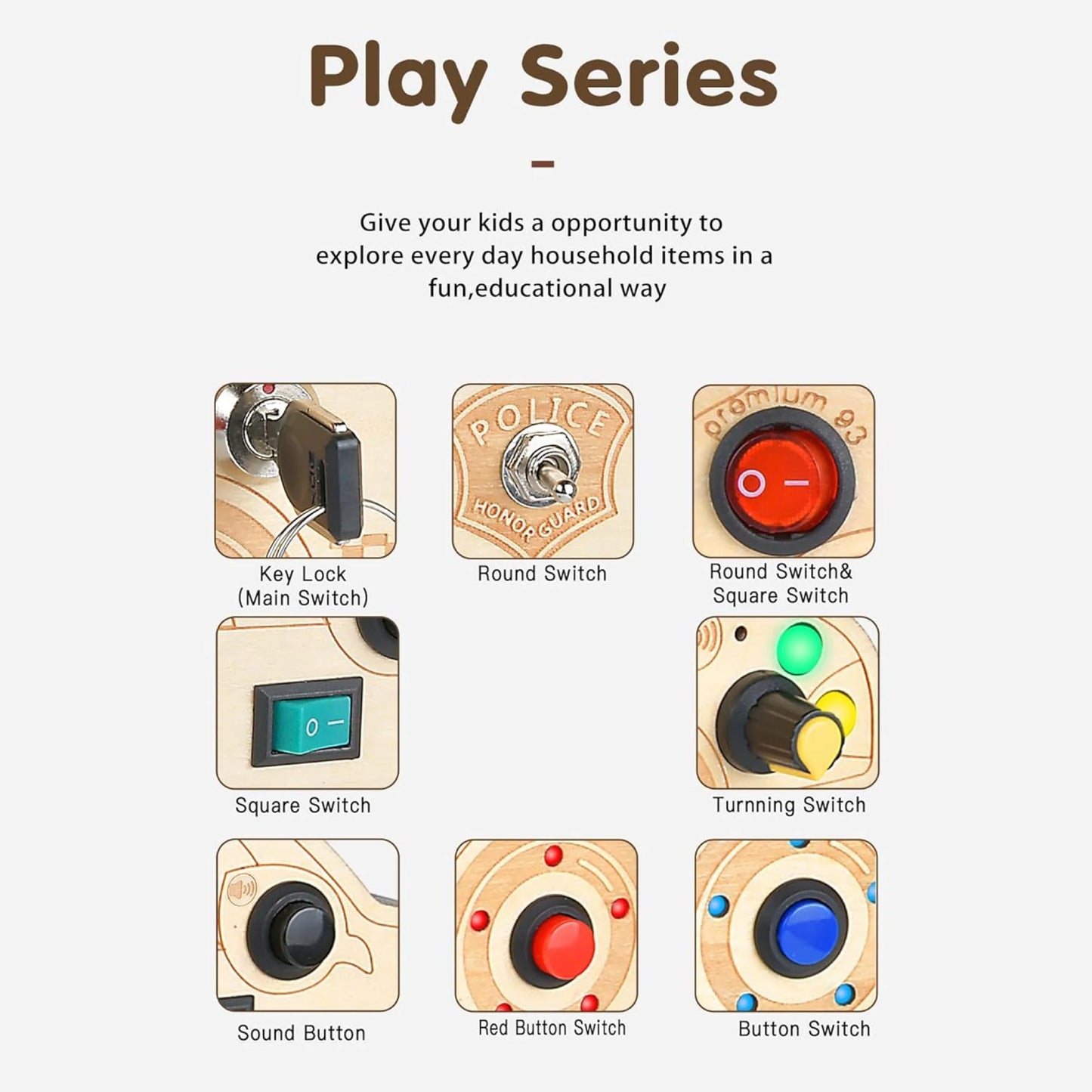 Montessori Police Cruiser and Mini Switch Busy Board Set (V7/V4)