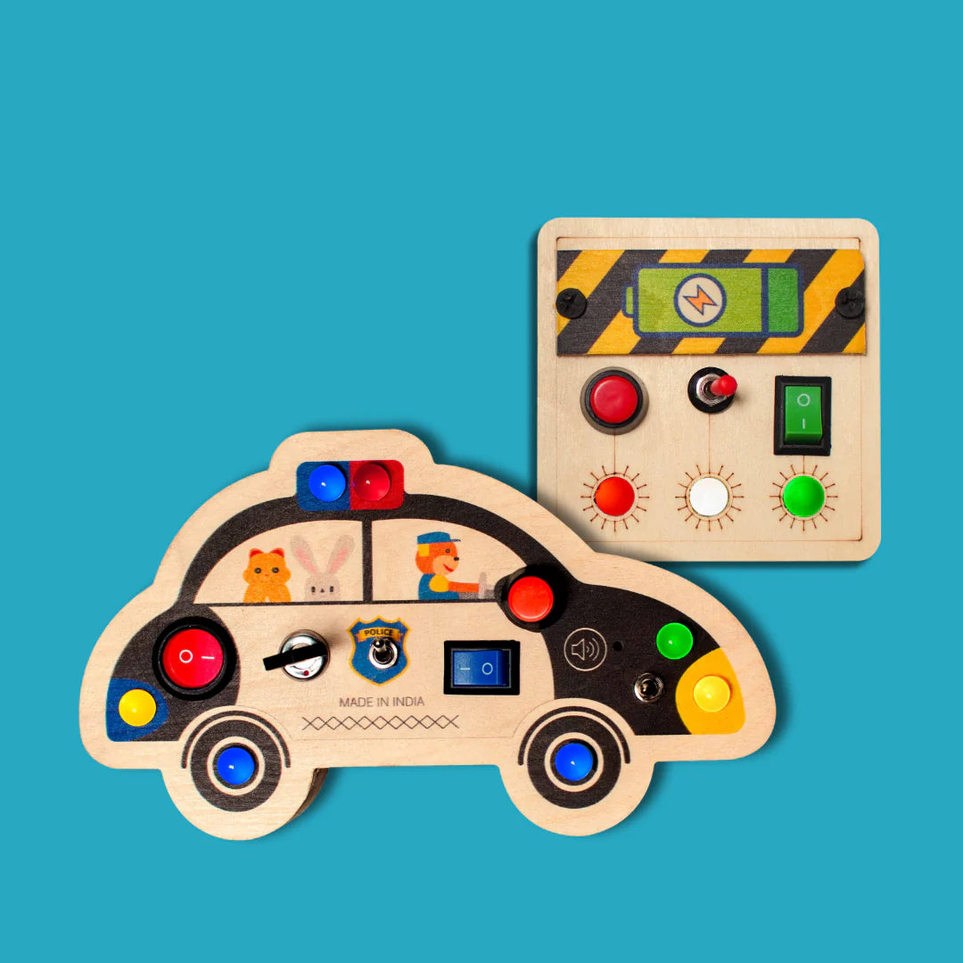 Montessori Police Cruiser and Mini Switch Busy Board Set (V7/V4)