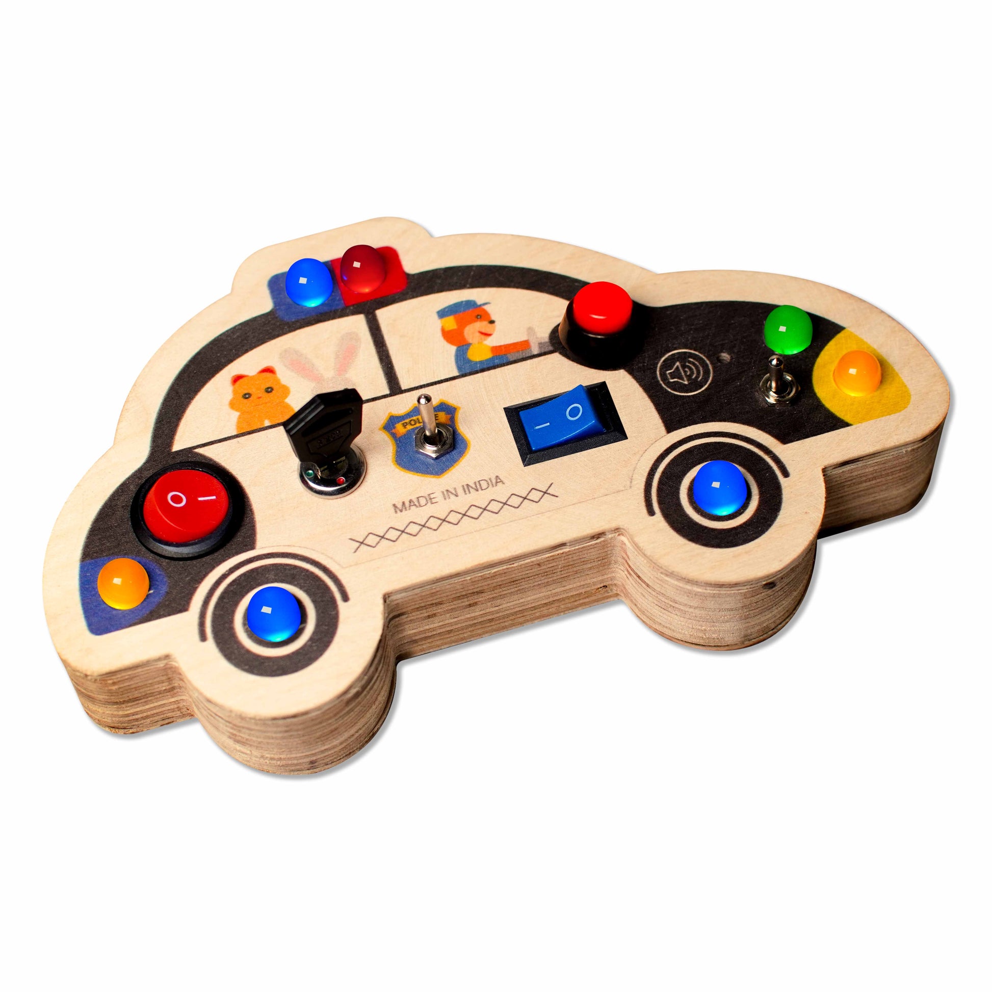 Montessori Police Cruiser and Mini Switch Busy Board Set (V7/V4)