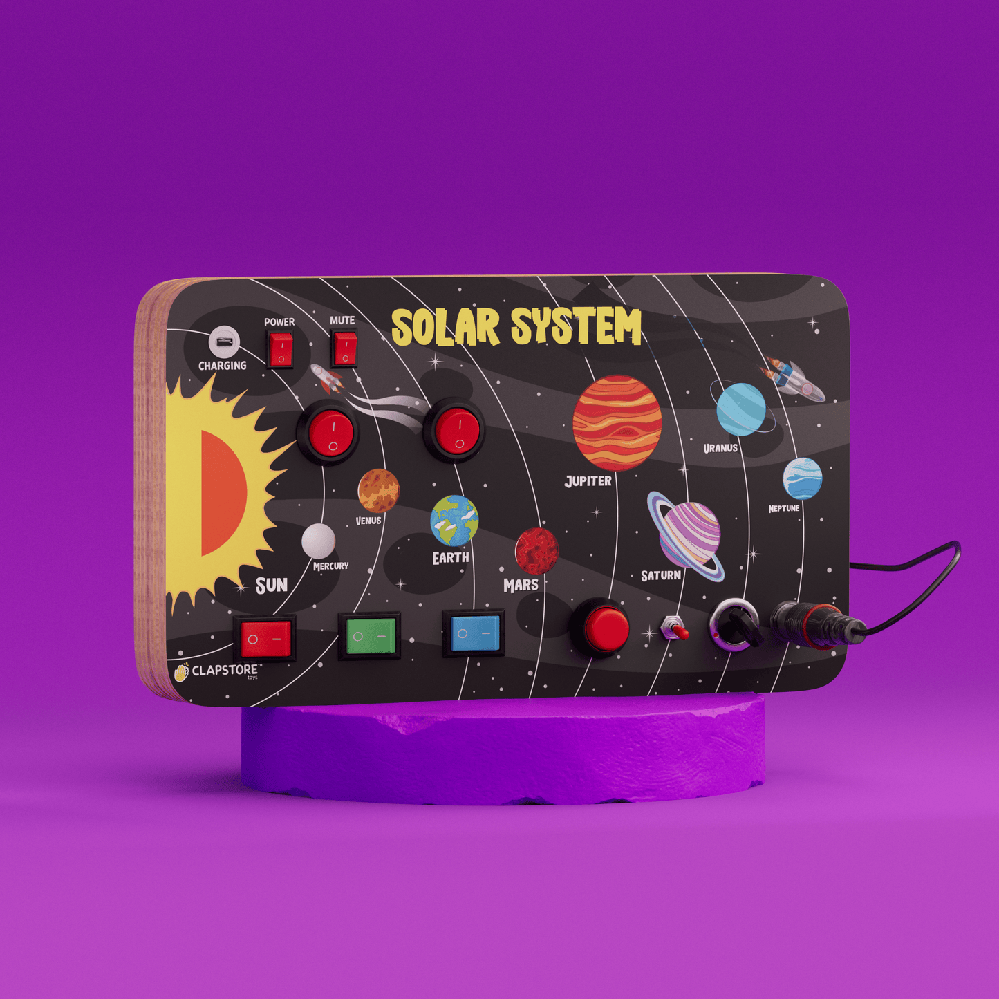 Galaxy Explorer Montessori Busy Board V3 - Rechargeable with Audio Features